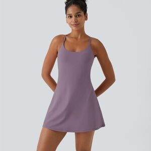 Halara Plush Backless Active Dress-Easy Peezy Edition colo tulip purple size XS